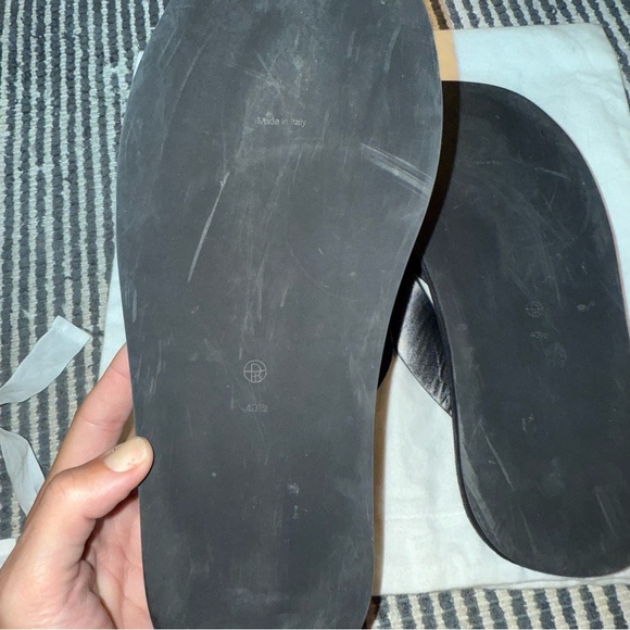 The Row Ginza Black Suede and Leather Platform Flip Flop Sandals size 40.5 - Picture 11 of 11